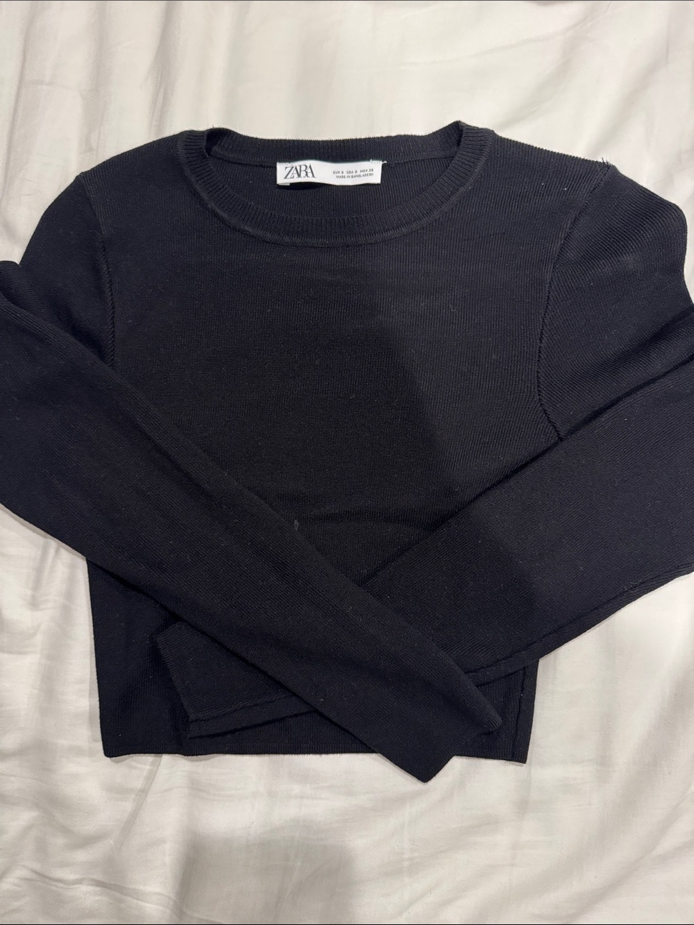 ZARA Black Crewneck Knit Sweater
